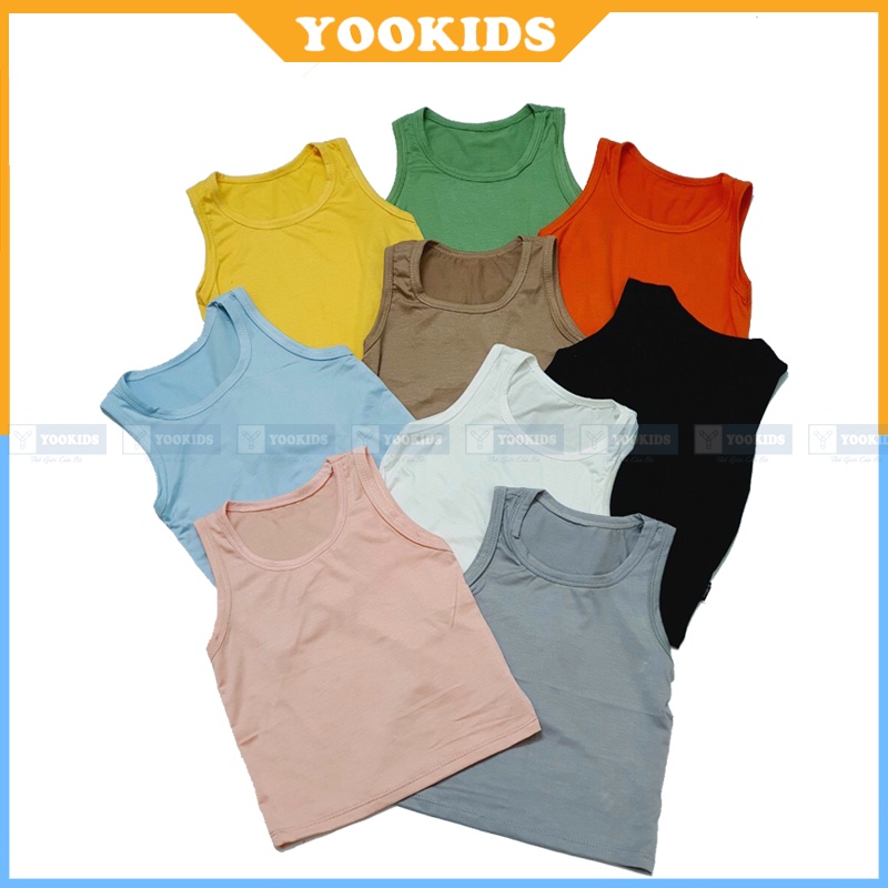 Áo ba lỗ trơn cho bé trai bé gái chất thun lạnh loại 1 YOOKIDS thấm hút mồ hôi cực tốt siêu mát cho bé 1 2 3 4  tuổi