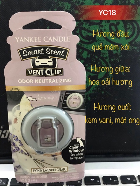 Nước hoa ô tô Yankee Candle (nhiều mẫu)