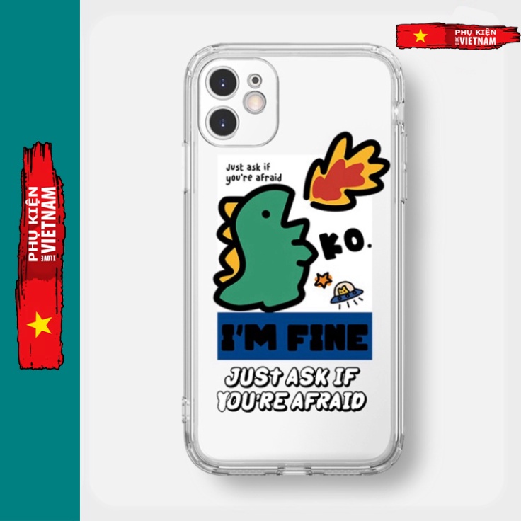 Ốp lưng iphone 6, 6s plus, 7 8 Plus, X, XS, XR, XSMAX, 11 , 12, 13 PROMAX suốt trong quãng khủng long thời tiền sử PHUN
