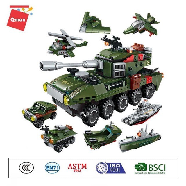 Bộ Đồ Chơi Xếp Hình Qman 1803- Xe Tăng Chiến Xa Lội Nước toy.garden