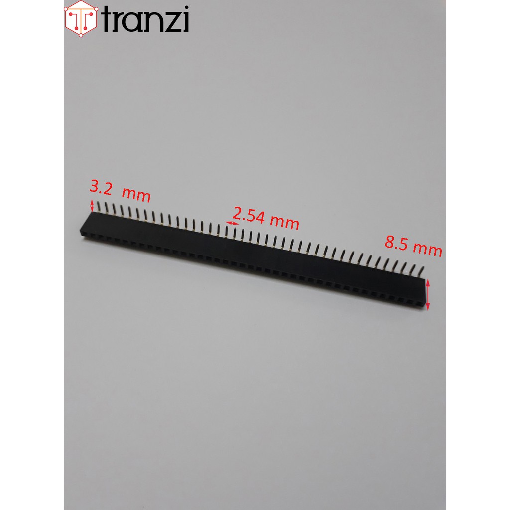 Giăm cắm 2.54mm đơn cái cong 40P 8.5mm đen - túi 10 cái