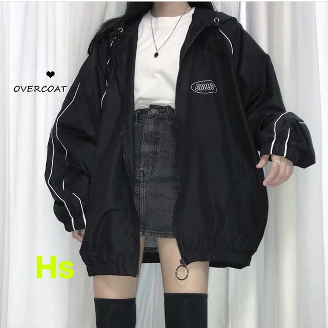 Áo Khoác Dù Unisex Form Rộng Oversize CROSS Phản Quang-HươngSu-(46-Ao-KhoacKakiCROSS)