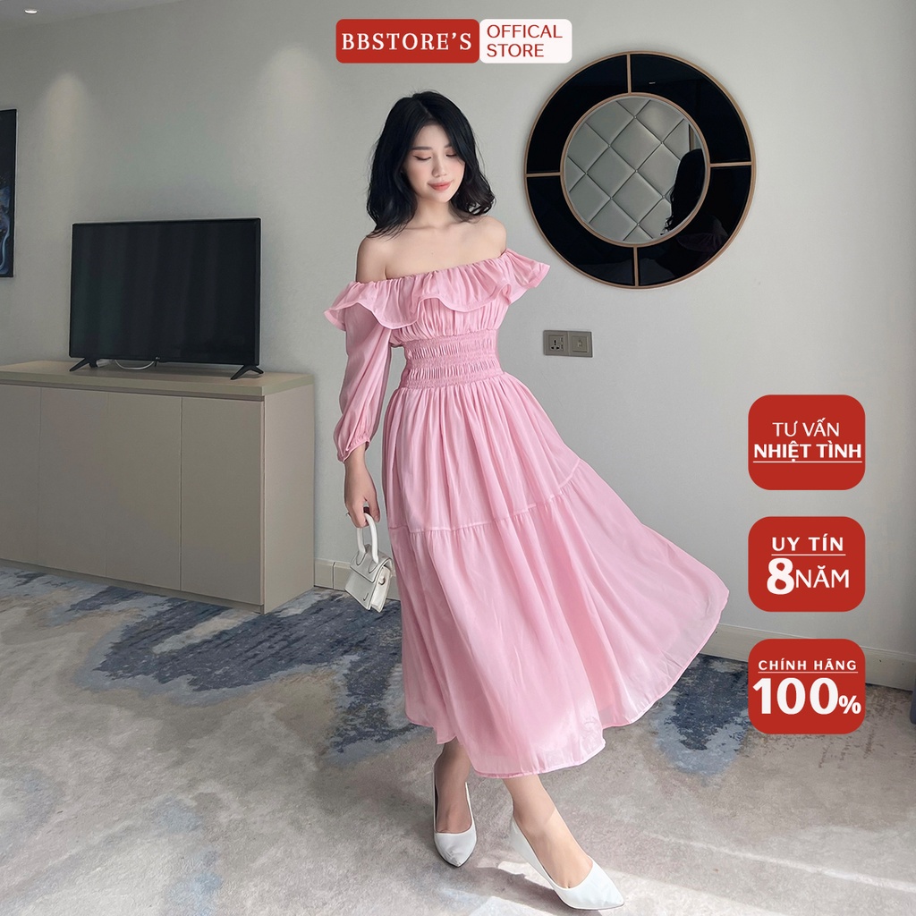 BBSTORE'S Đầm Voan Trễ Vai Đi Tiệc Đi Biển Cực Xinh -D1097