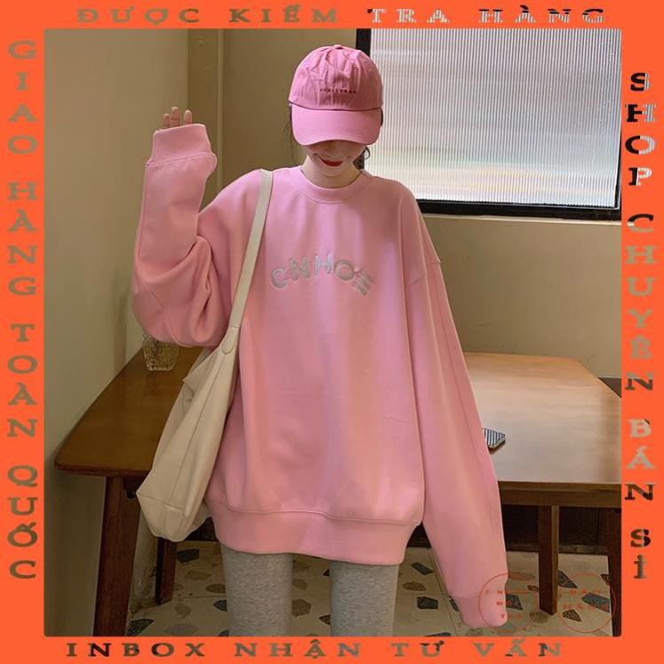 Áo Sweater Dáng Rộng In Chữ Phong Cách Hàn Quốc Năng Động Cho Nữ