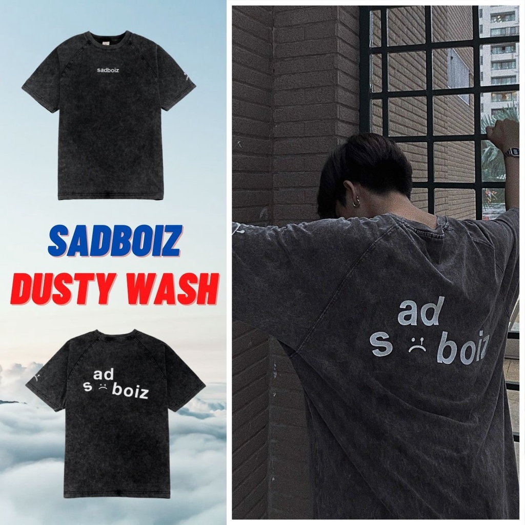 Áo Thun Tay Lỡ Wash Màu Xám Nam Nữ Form Rộng Sad Boiz Bad Habits Hades MIssout Uncover Full Tag Unisex Cotton TUN SHOP