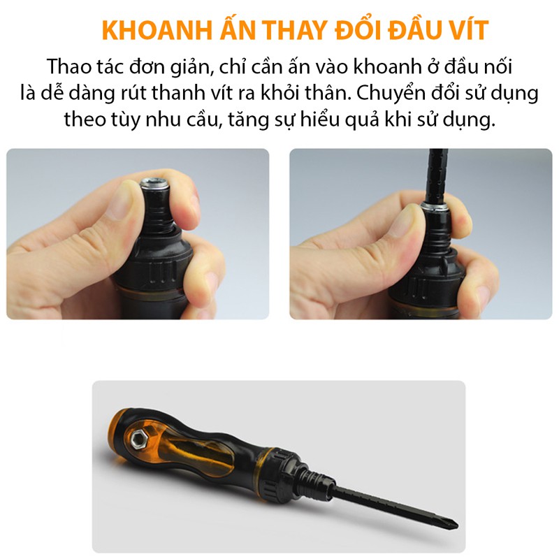 Cây tua vít 2 đầu vặn tự động đa năng tiện lợi