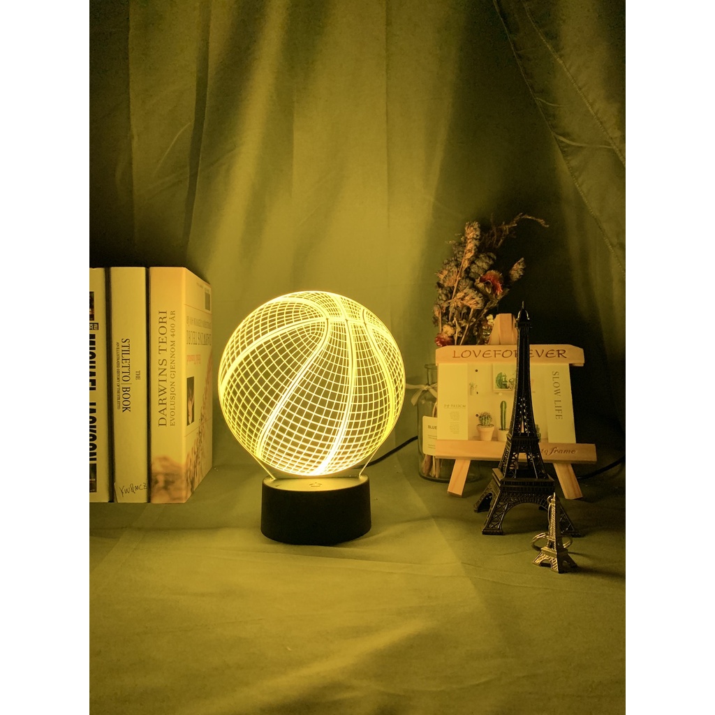 Đèn Ngủ 3d Hình Quả Bóng Rổ Bằng Acrylic Hologram Độc Đáo Trang Trí Phòng Ngủ Cho Học Sinh