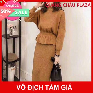 Set Áo & Chân váy Len phong cách hàng Qc
