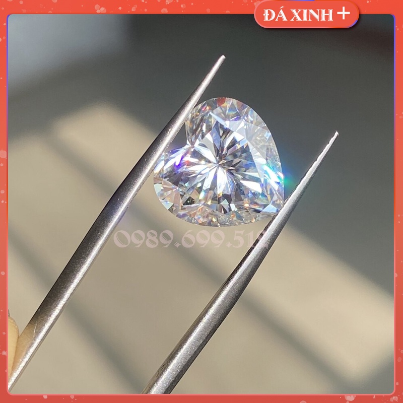 Kim Cương Nhân Tạo Mỹ Moissanite cắt giác Heart nước D độ sạch FL
