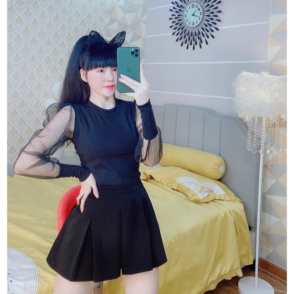 loại đẹp-áo thun thái tay phối lưới siêu hot hit xinh xinh