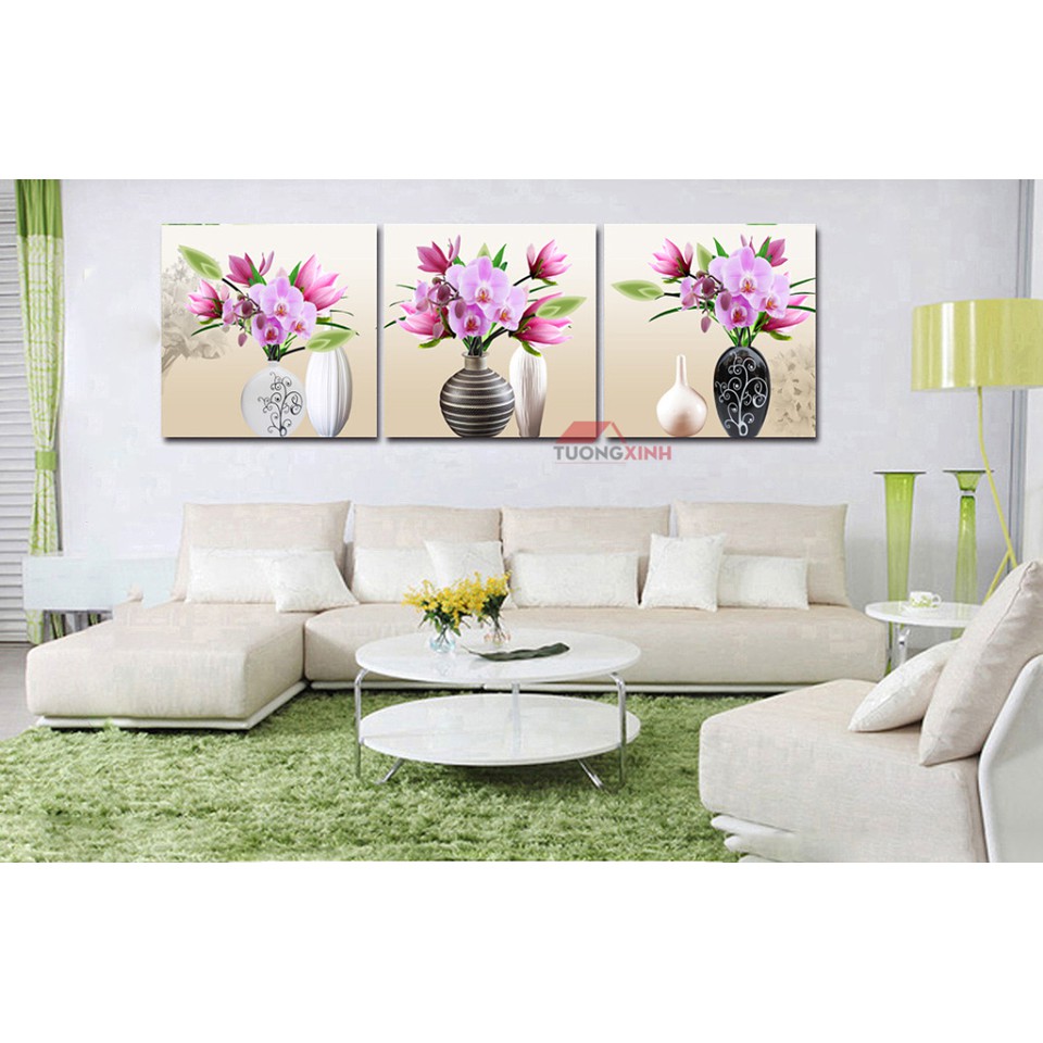 Tranh treo tường hiện đại bộ 3 tấm trang trí nhà cửa TT819 TƯỜNG XINH