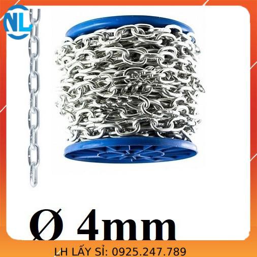 Dây xích sắt mạ kẽm Ø [ 4mm ] cáp thép giá sỉ