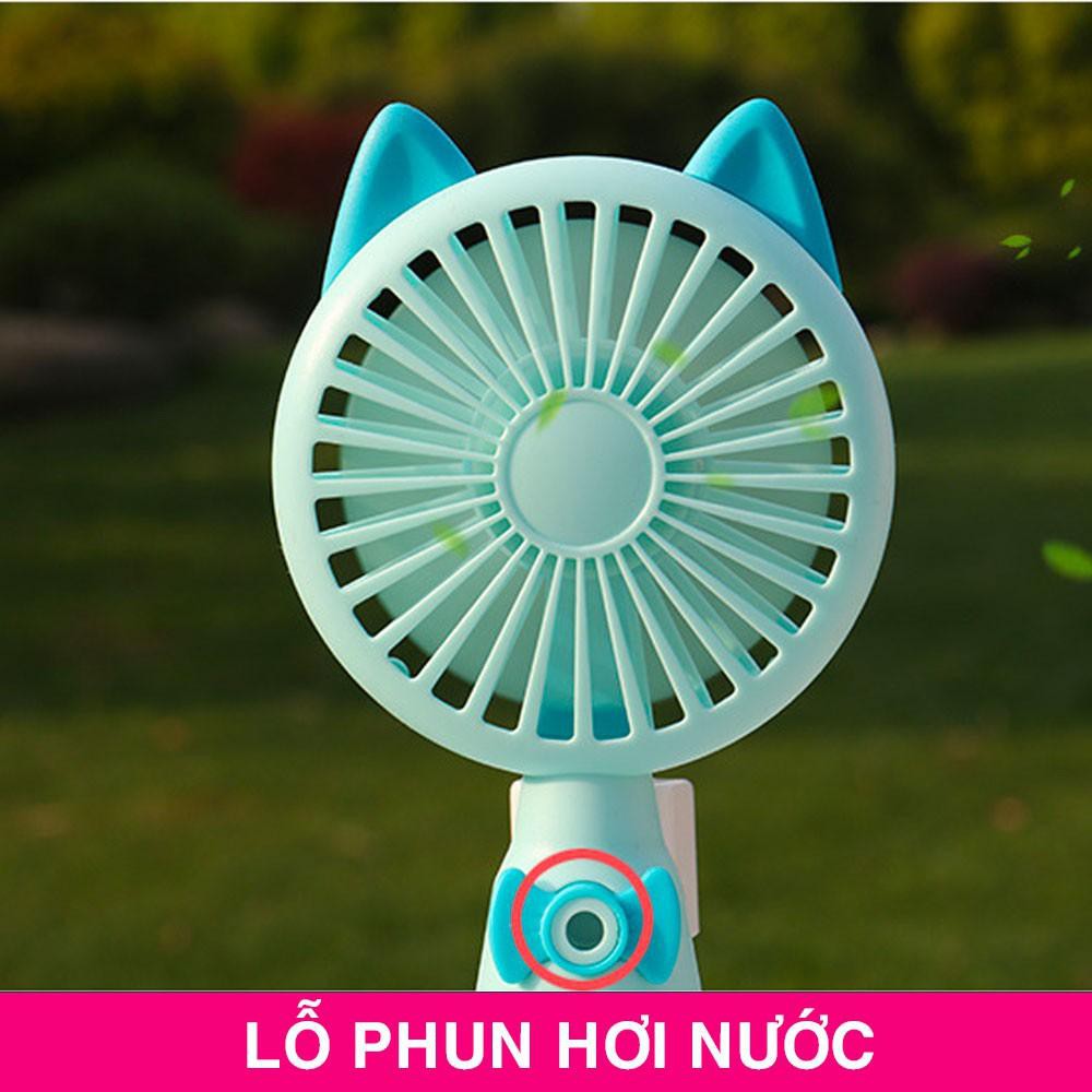 ☫℗¤Quạt Phun Sương Cầm Tay Mini - Có Tích Điện Hợp Nhỏ Gọn Siêu Tiện Lợi (Màu Xanh Dương)