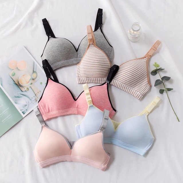 Áo Lót Bầu và Cho Con Bú Cotton Khoá Mở Trên Form to Co Giãn