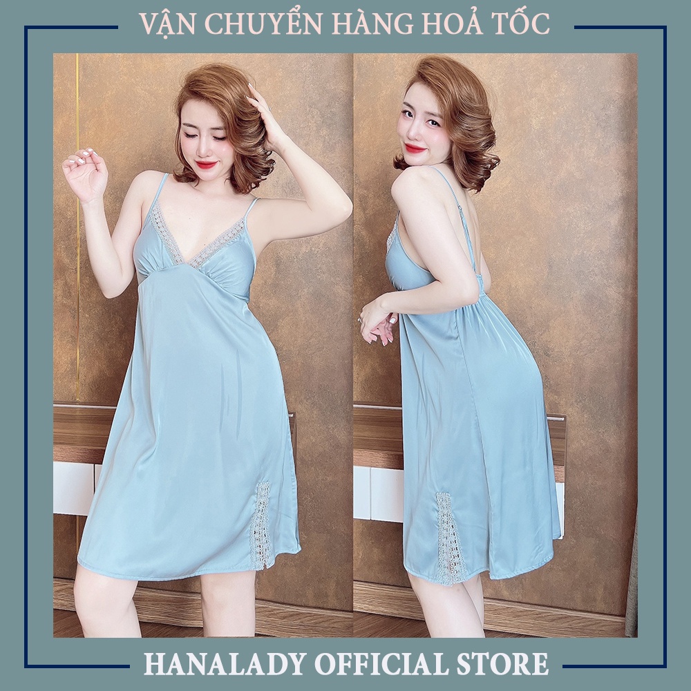 Đầm ngủ 2 dây quyến rũ có mút ngực váy ngủ tặng kèm quần lụa, đồ mặc nhà V492