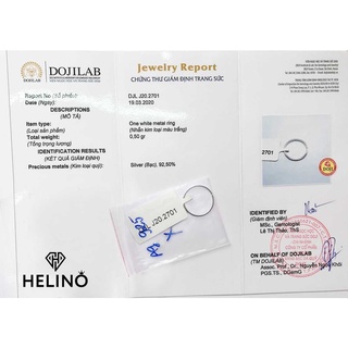 (HẾT HÀNG) Nhẫn bạc HELINO sóng trơn basic xinh xắn N06