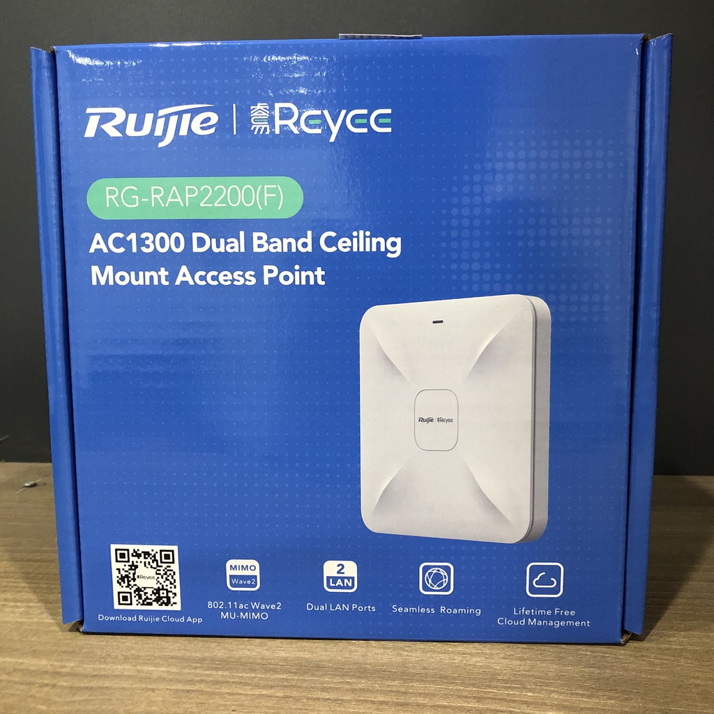 Bộ phát Wifi ốp trần hoặc gắn tường RUIJIE REYEE RG-RAP2200(F) - Hàng chính hãng - Bảo hành 3 năm