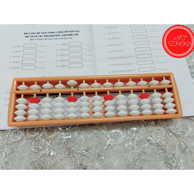 Bàn Tính Gẩy Soroban 13 Cột Cho Bé 4 Đến 6 Tuổi Giúp Cân Bằng 2 Bán Cầu Não,Tính Nhanh