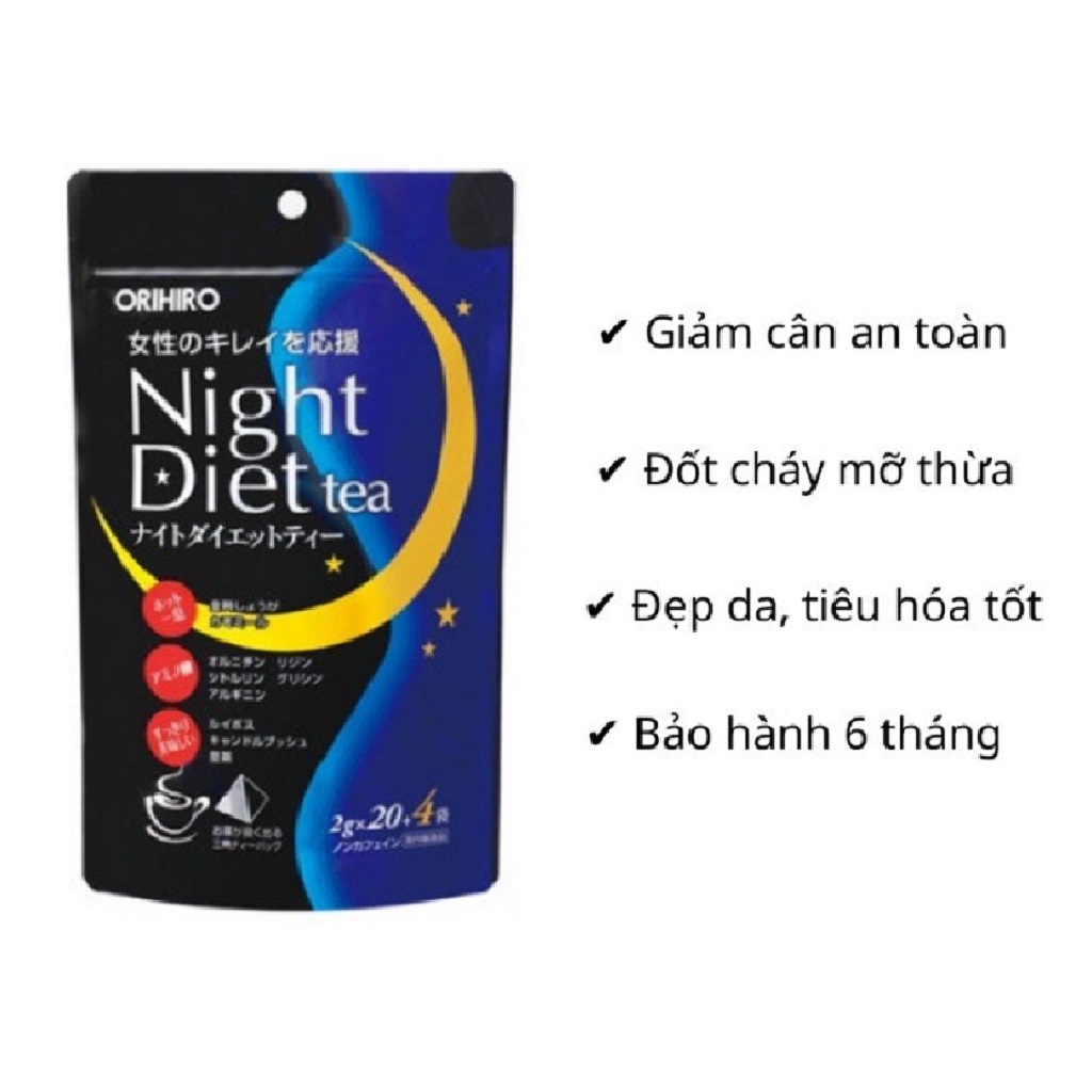 Trà Giảm Cân Night Diet Tea Orihiro 20 Gói/Túi Và 24 Gói/Túi