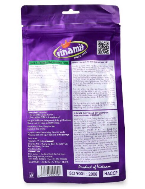 Sỉ Thùng 40 Gói Mít Sấy Vinamit 100gr