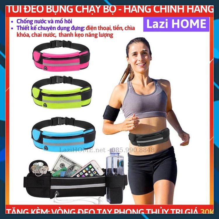 Phụ kiện xe đạp [HÀNG CAO CẤP], chạy bộ, túi đeo bụng cao cấp Lazi HOME - Chống nước, phản quang + Tặng vòng tay pt ,