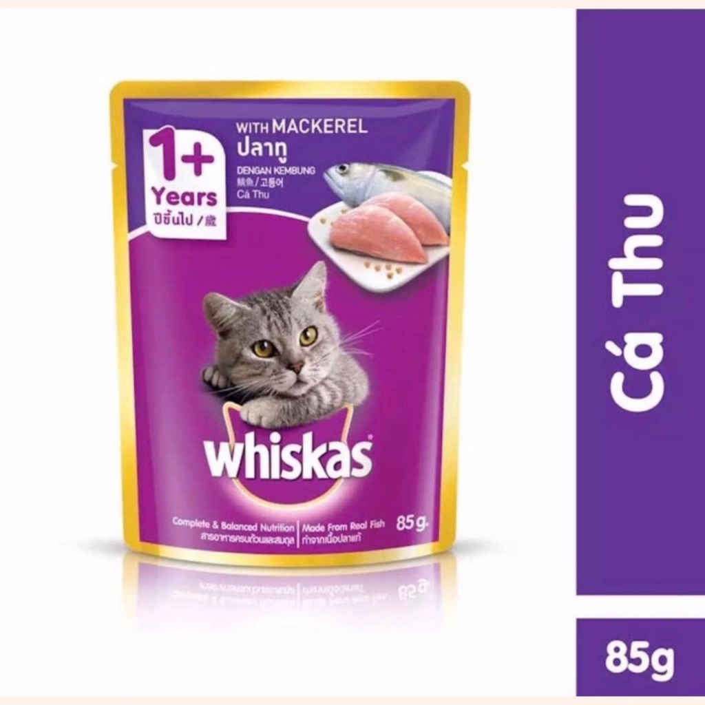 Pate WHISKAS Cho Mèo Lớn Và Mèo Con Dạng Gói 80Gr