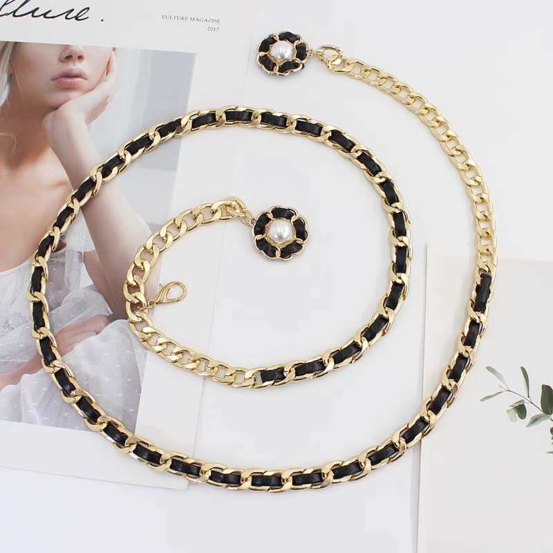 Dây xích hoa mix da 3 màu thắt váy cực sang chảnh dành cho bạn nữ