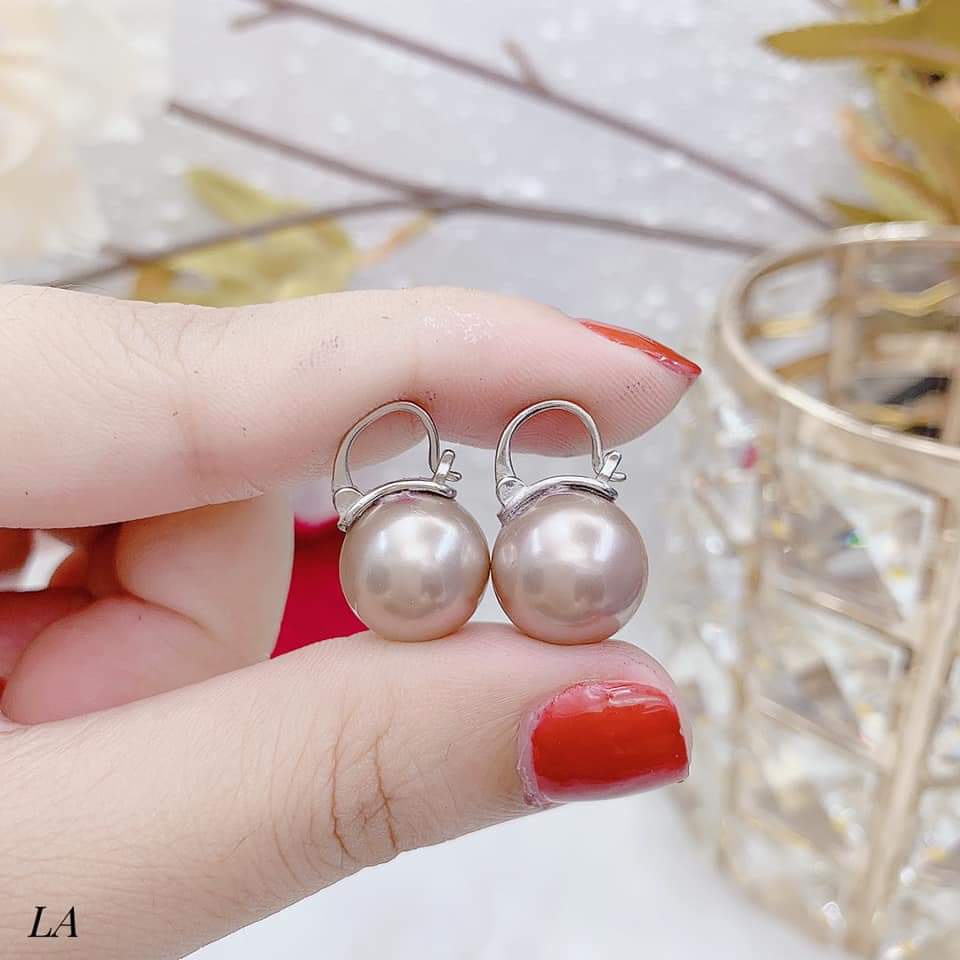 Bông tai BẠC TA phối trai nhân tạo mẫu hót nhất hiện nay - TRANG SỨC BẠC VÀ TRAI gian hàng chính hãng cam kết bạc chuẩn