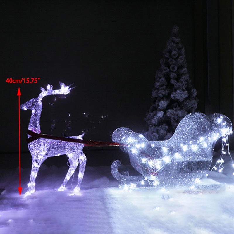 Led Glowing Reindeer Ornament Deer Pulll Car Decor for Decoration Led Light