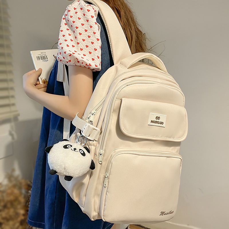 Ba lô đơn giản cô gái sinh viên đi học ba lô nylon chống thấm nước dung tích lớn