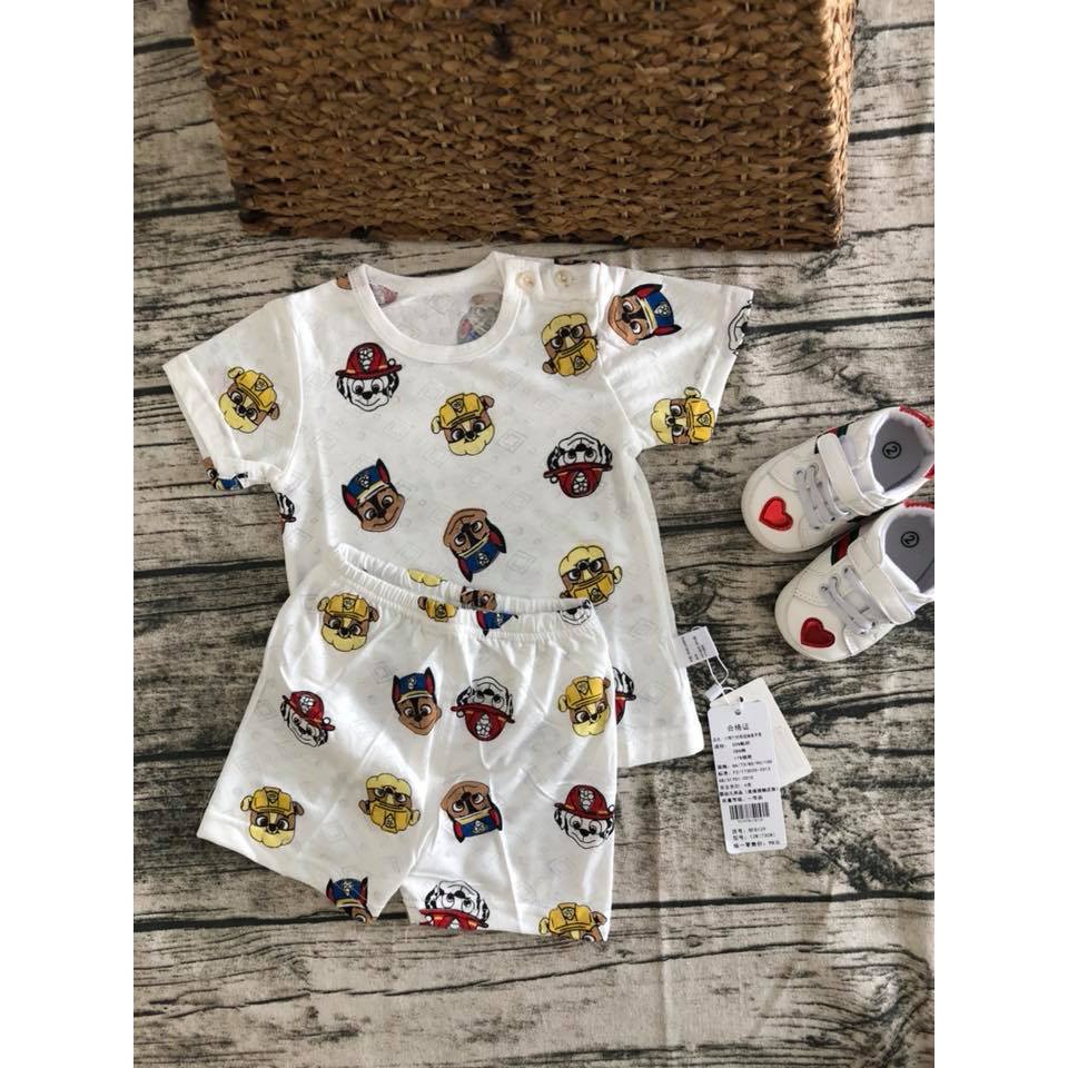 Bộ Cotton Sợi Tre Lưới Điều Hoà Hàng Quảng Châu Cho bé size 1-7 tuổi