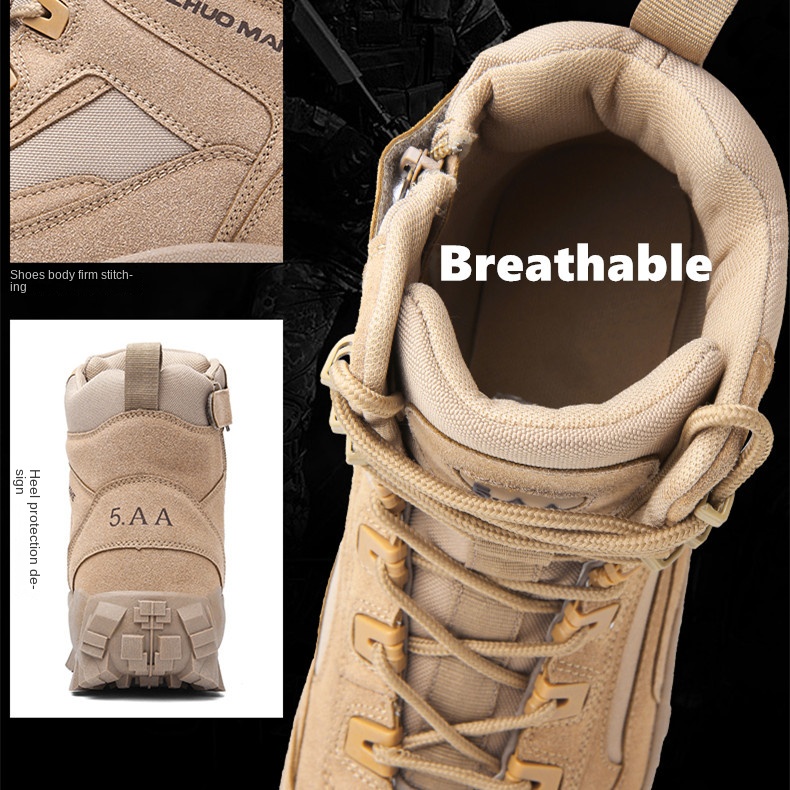 Giày Bốt Quân Đội Siêu Nhẹ Thoáng Khí Size 39-46 Thời Trang Cho Nam