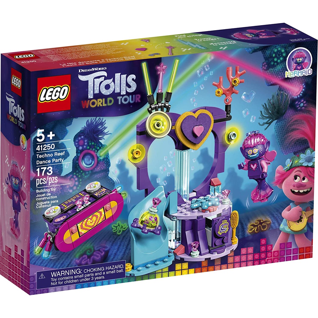 Đồ chơi LEGO Trolls World Tour bữa tiệc Techno Reef 41250 gồm 173 chi tiết