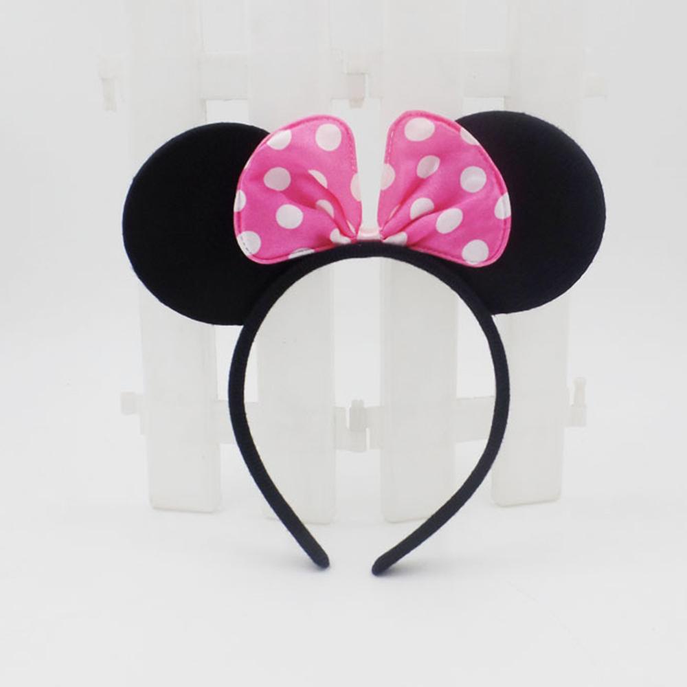 Băng Đô Cài Tóc Hình Tai Chuột Mickey Minnie Dễ Thương