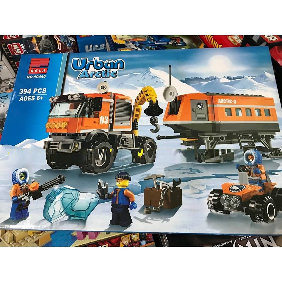 Xếp hình Urban Artic Bela 10440 Xe tải bánh xích của đoàn thám hiểm Bắc Cực