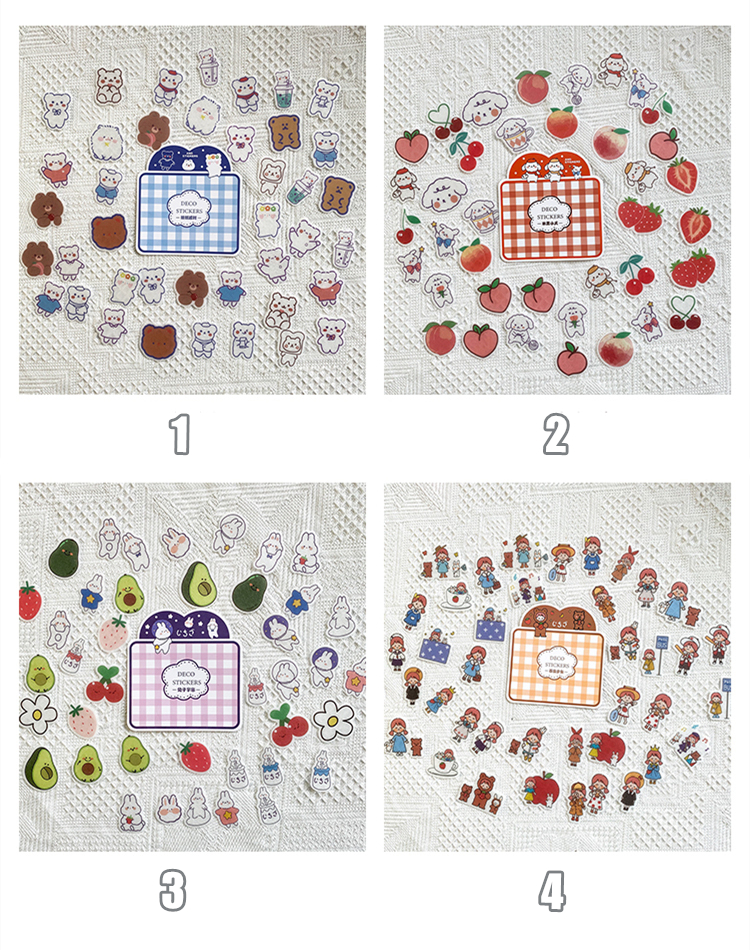 Flowertree Sticker Set 40 Dán Hình Thú Dễ Thương Dùng Trang Trí Nhật Ký