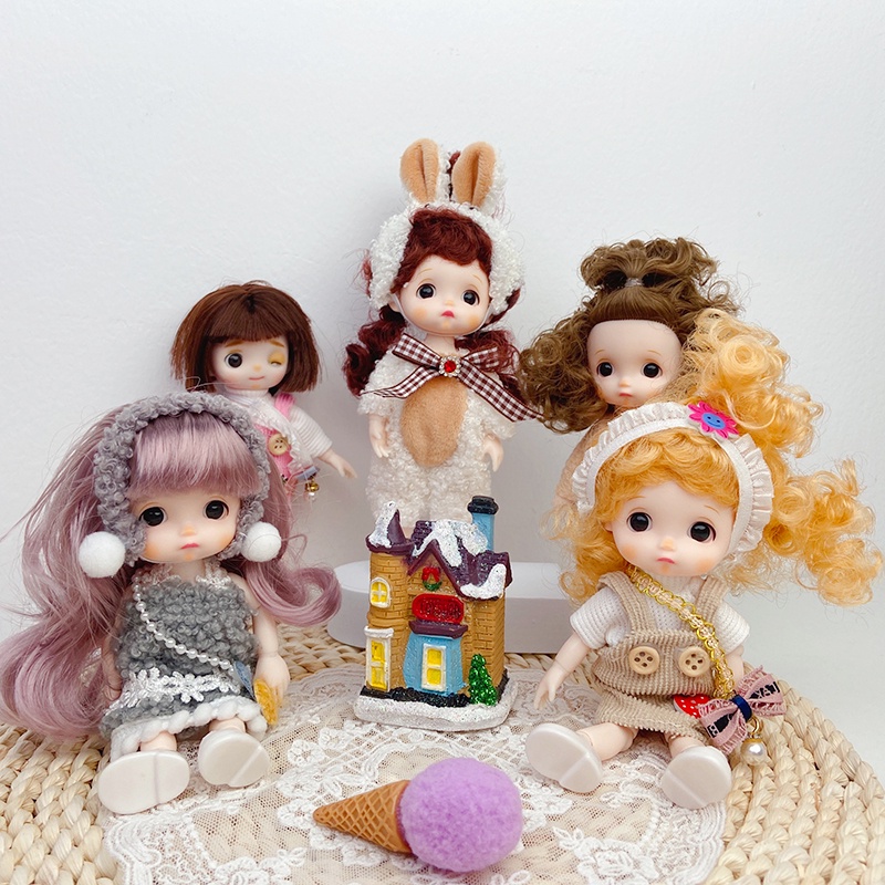 Búp Bê Bé Gái 17CM Mặc Quần Áo Dễ Thương