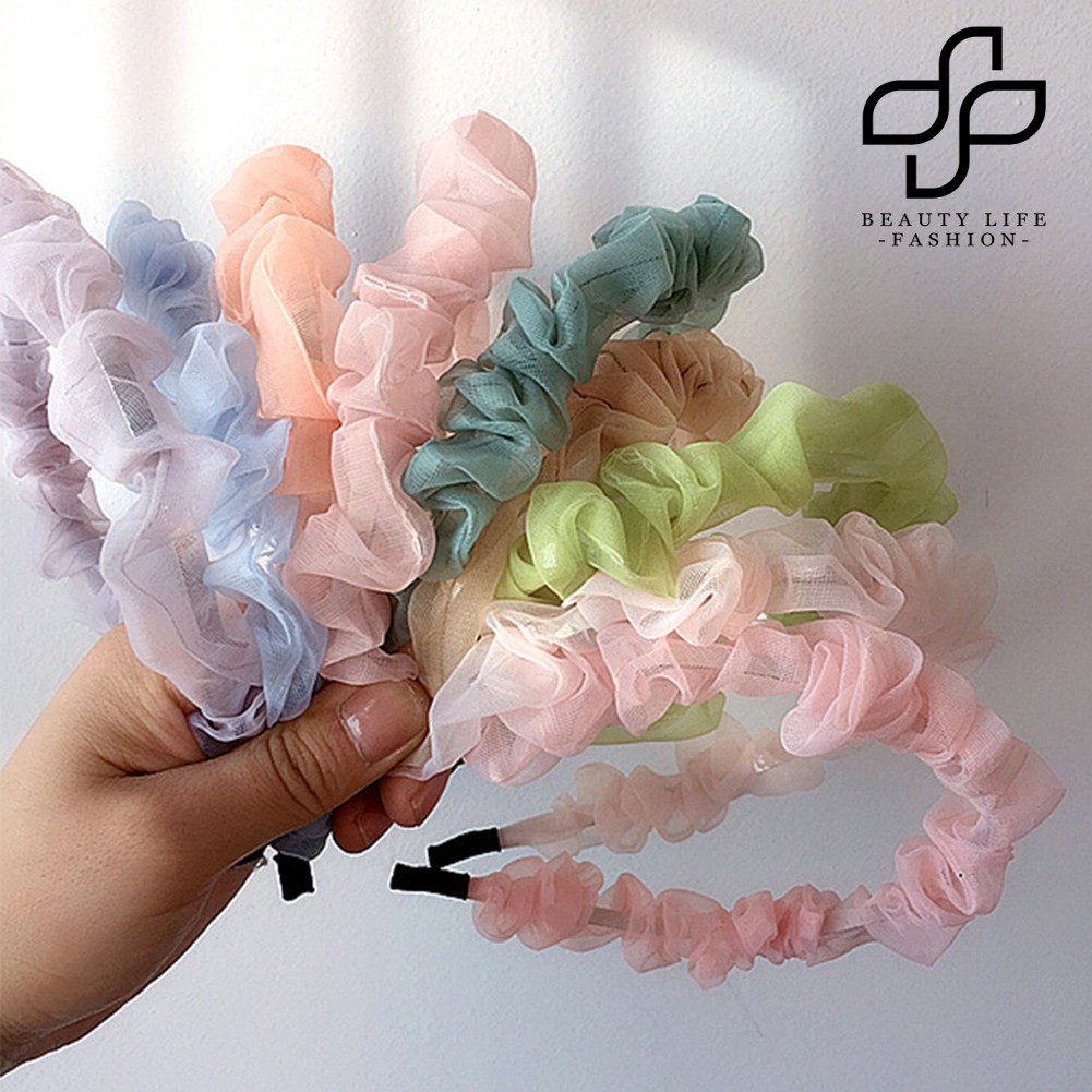 (Hàng Mới Về) Băng Đô Cài Tóc Mỏng Bằng Vải Chiffon Cho Nữ