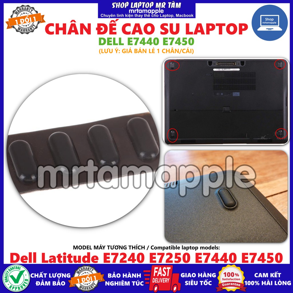 CHÂN ĐẾ CAO SU DELL E7440 E7450 dùng cho Latitude E7240 E7250 E7440 E7450