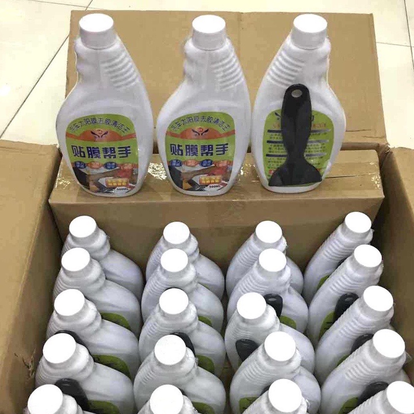 Dung dịch tẩy keo dán Film cách nhiệt cũ cho xe ô tô - dung tích 500ml - kèm vòi xịt và gạt nhựa