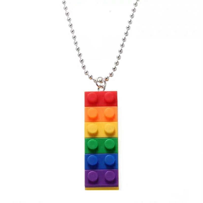 [Free Shipping] Dây Chuyền Mặt Hình Khối Cầu Vồng Phong Cách Hip Hop 2268 Dành Cho Cặp Đôi