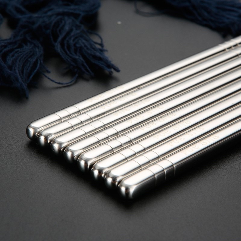 Đũa Inox 304 Hàn Quốc Chống Trơn Trượt Cao Cấp