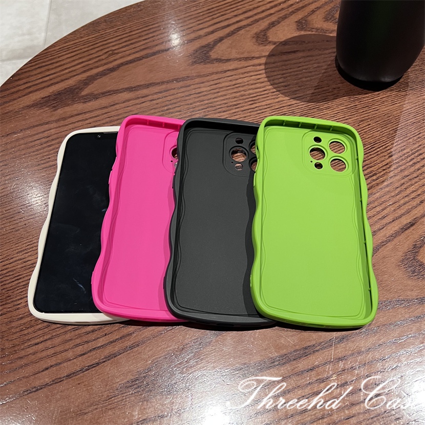 Ốp Điện Thoại Mềm Chống Rơi Họa Tiết Sóng Biển Màu Hồng Đơn Giản Cho iPhone 14 13 12 11 Pro Max SE2020 X Xr Xs Max 8 7Plus