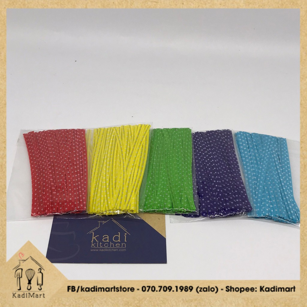 Gói 100 dây kẽm thiết túi bánh 🍩FREESHIP🍩 kẹo mút nhiều màu - Kadi Mart nguyên liệu & dụng cụ làm bánh