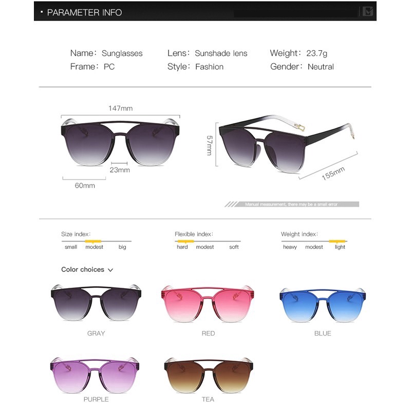 Kính mát gọng trong suốt đơn gỉan cho nam và nữ