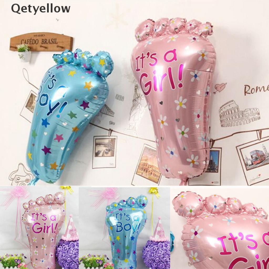 Qetyellow 1 X Boy Girl Lovely Feet Ballon Baby Shower Foot Foil Balloons Party Decoration VN