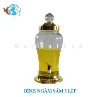 Bình ngâm rượu nhân sâm thủy tinh 3 Lít có van và không van