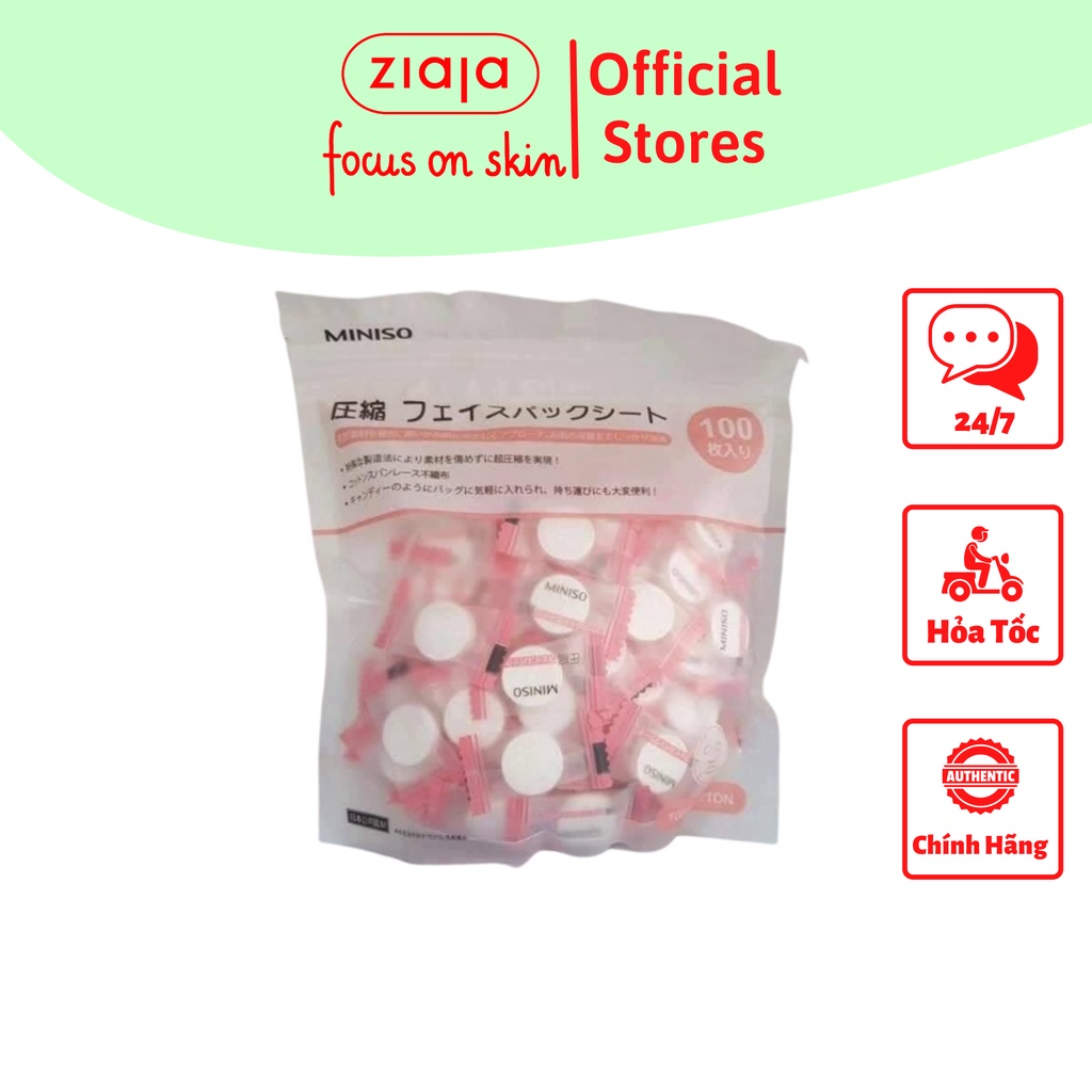 Mặt Nạ Giấy Nén Miniso Giúp Cấp Ẩm Thải Độc, Cân Bằng Độ pH Cho Da, Hút Sạch Bã Nhờn, Bụi Bẩn Làm Da Trở Nên Trắng sáng