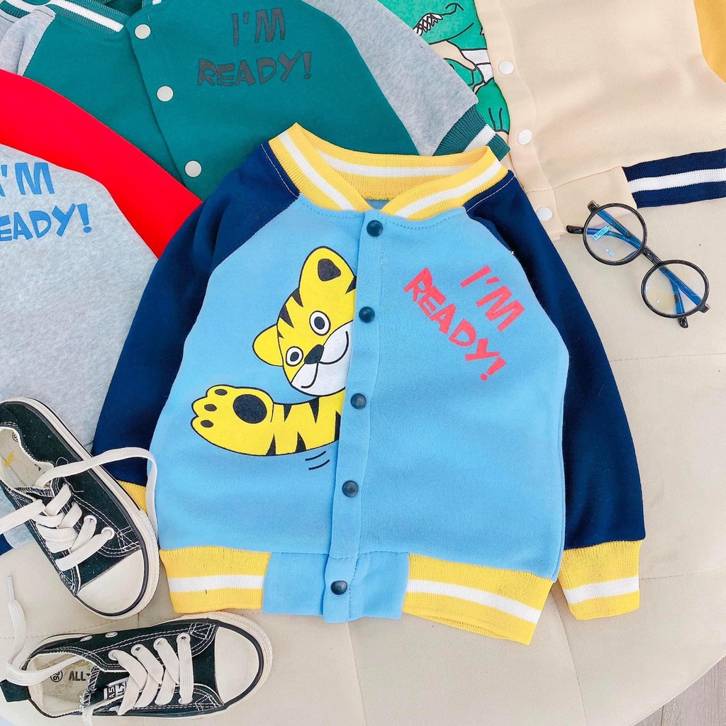 SALE ÁO KHOÁC BOMBER GIỮ ÂM CHO BÉ CHẤT NỈ THỜI TRANG CHO BÉ SIZE 10-22KG(BOMBER)