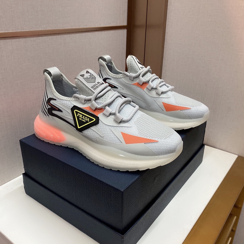 Giày sneaker da thật thời trang thể thao nam cao cấp Prada sành điệu, năng động và cá tính